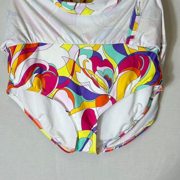 Carmen Marc Valvo Colorful Swirl Swim Skirt - Picture 6 of 12